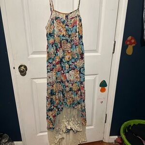 JODIFL Multicolor Floral Dress with Lace Detail